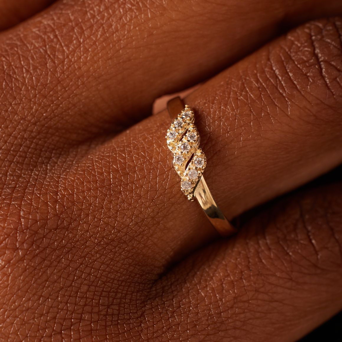 Damenring mit Zirkonia aus 586 Gelbgold