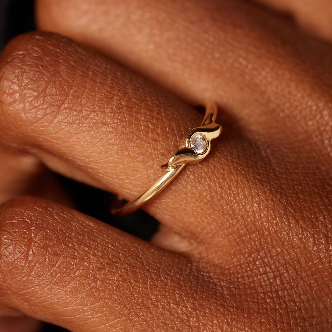 Damenring mit Zirkonia aus 586 Gelbgold