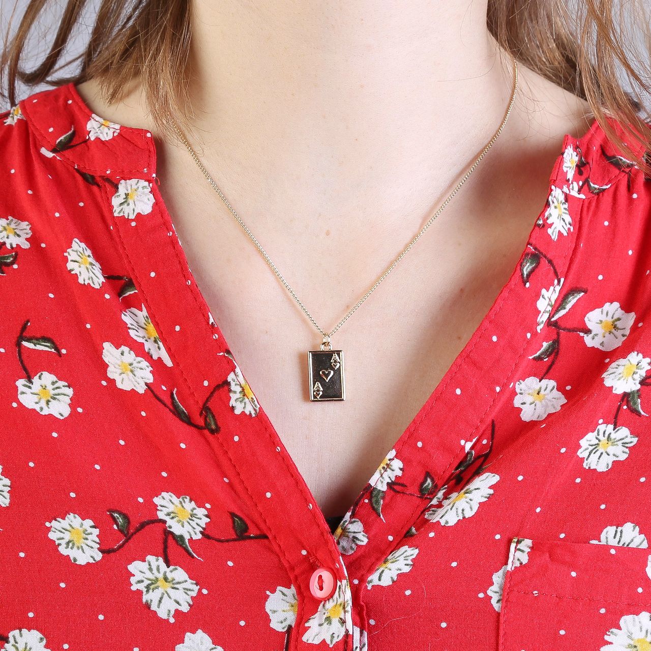 Goudkleurige byoux ketting speelkaart