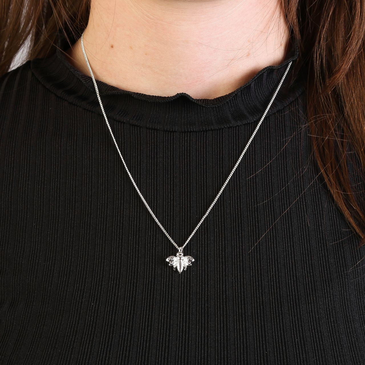 Bijoux zilverkleurige ketting met hanger voor dames