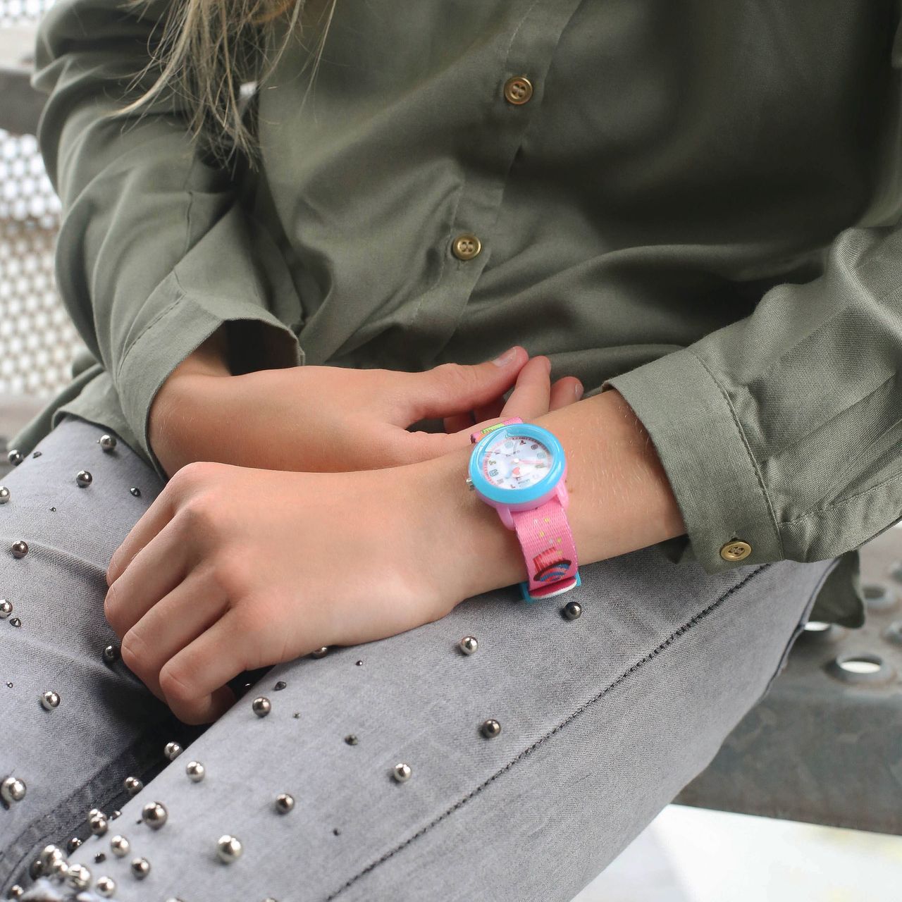 Regal kinder horloge met roze band