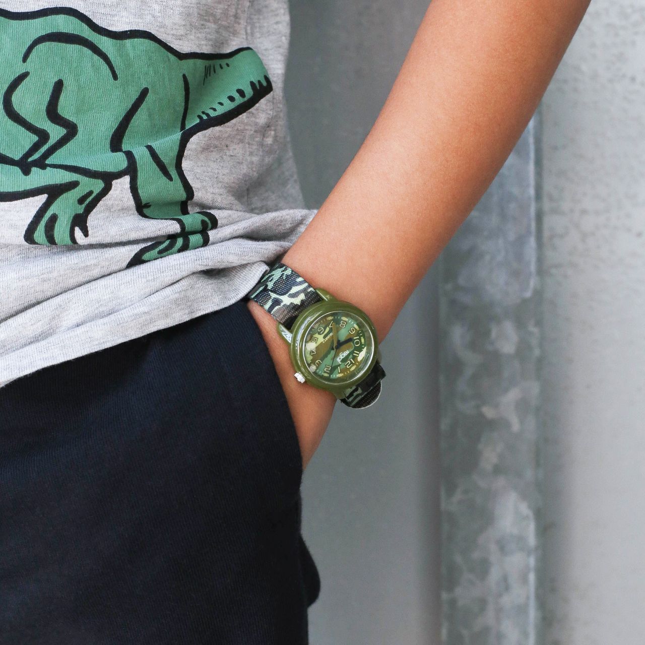 Regal kinder horloge met groene band