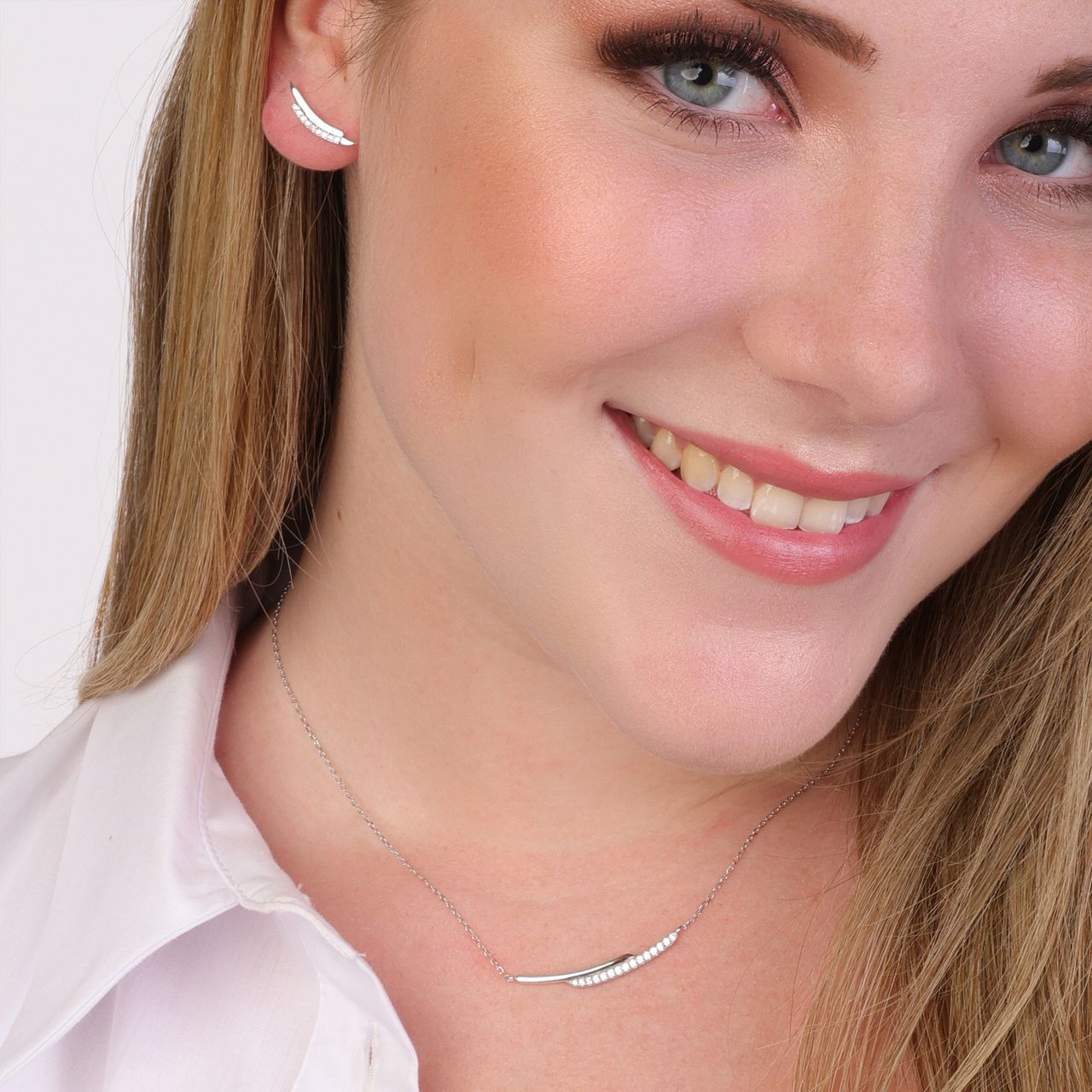 Set aus 925 Silber, glänzend, mit Zirkonia