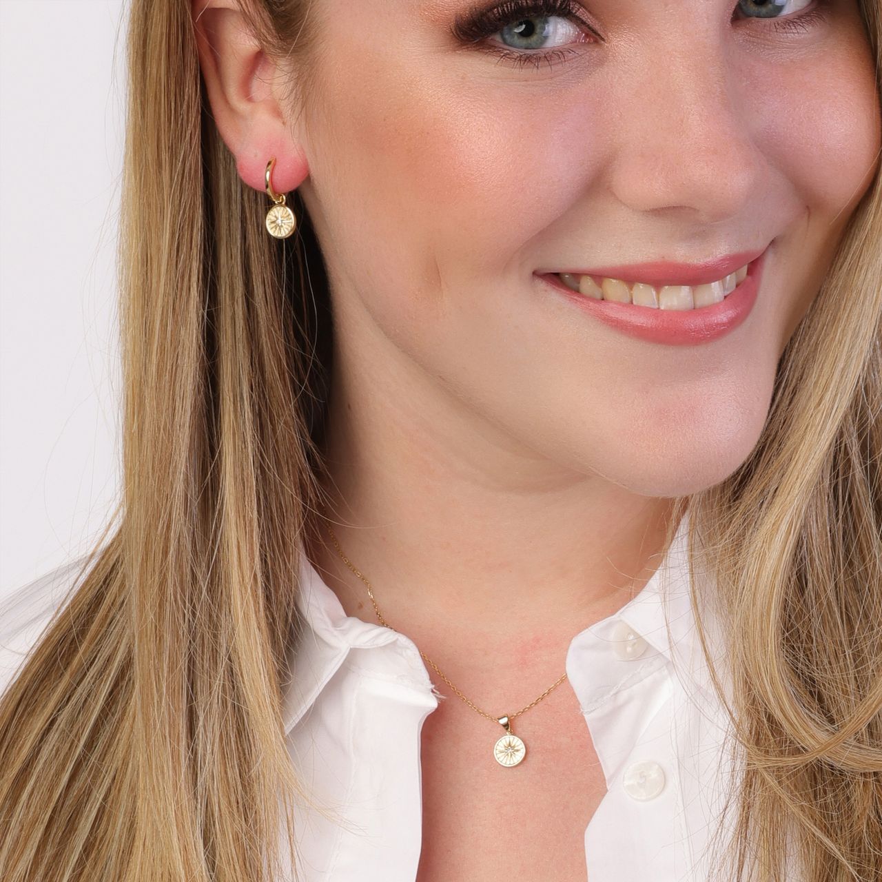 Zilveren goldplated sieradenset ster voor dames