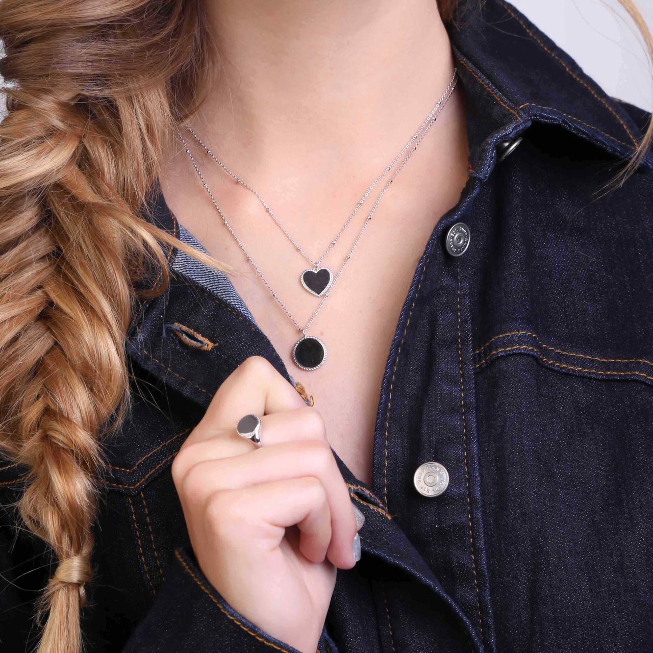 Zilveren ketting&hanger graveerhart