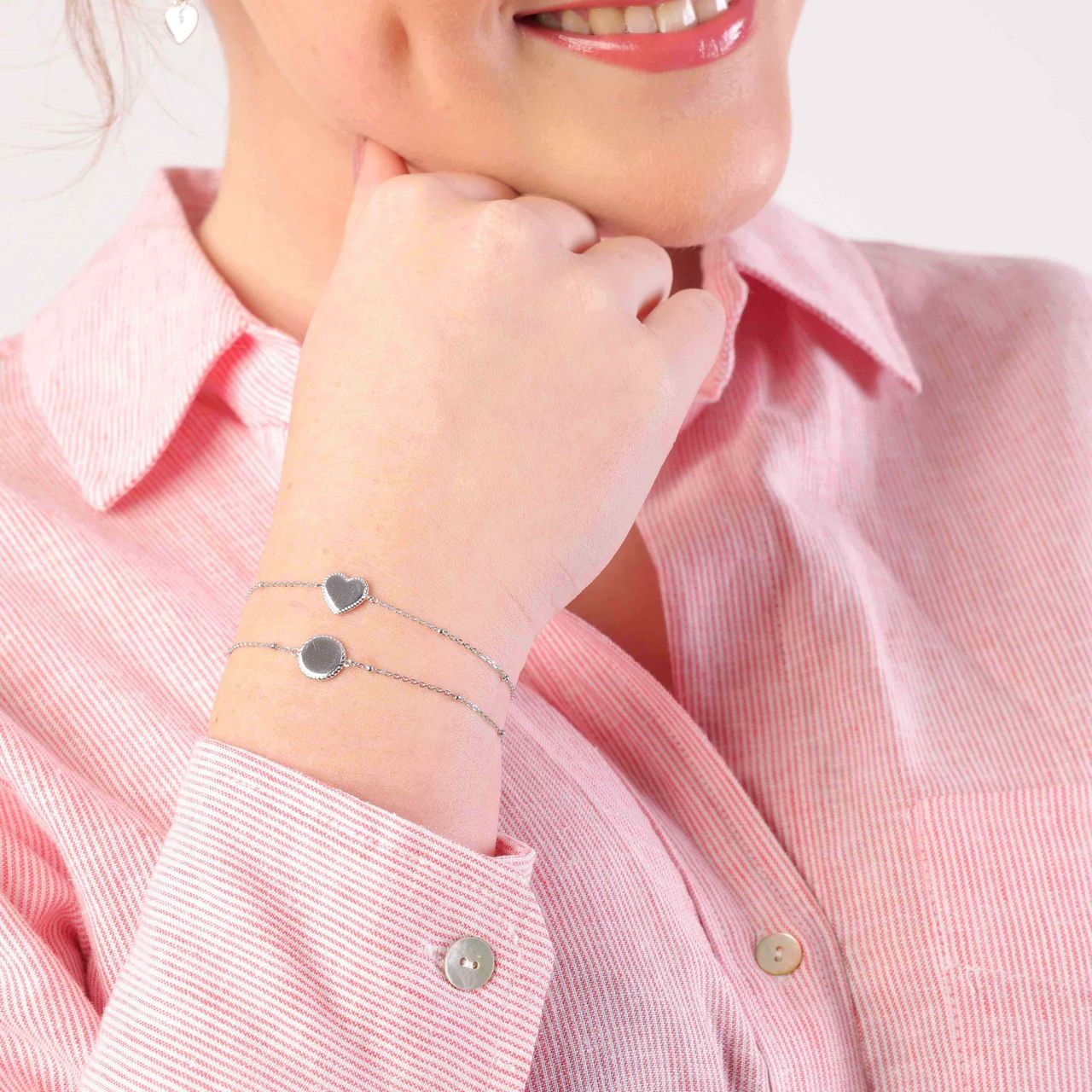 Zilveren armband graveerhart