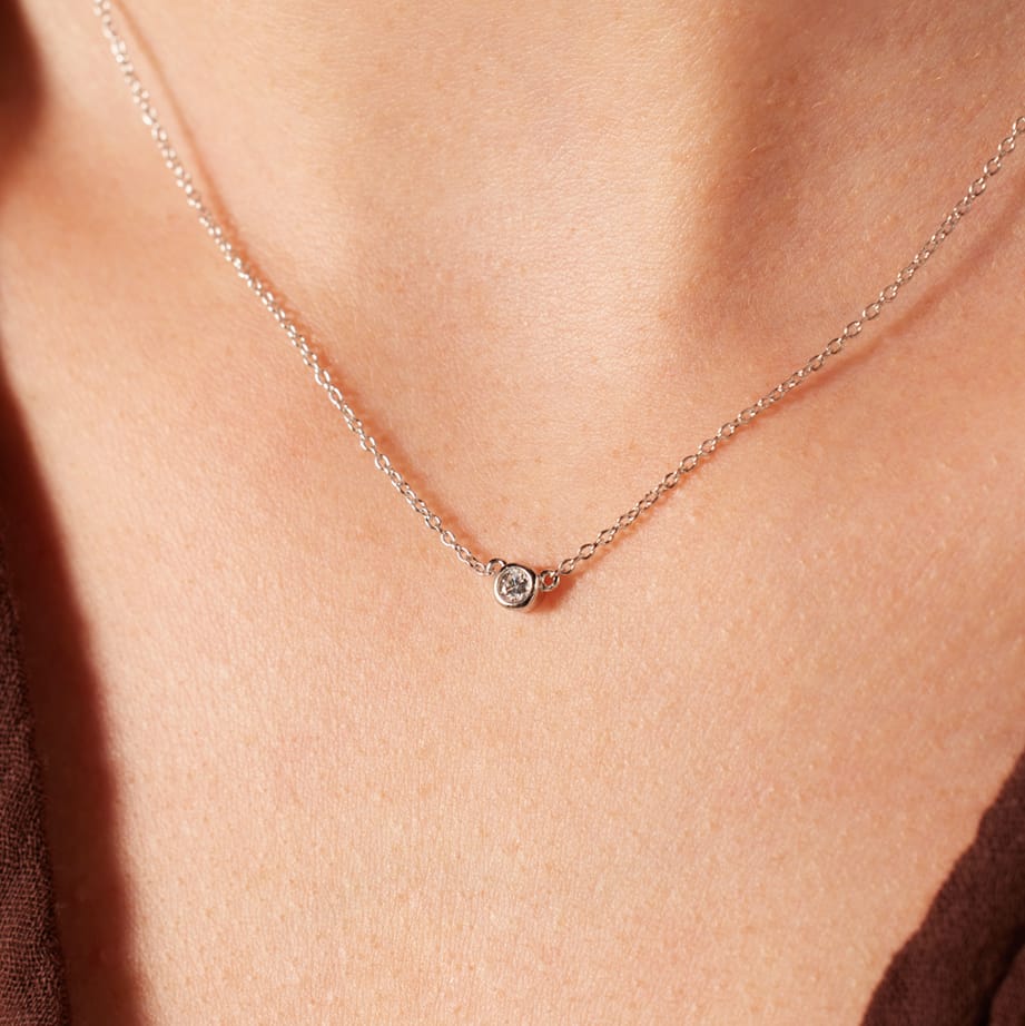 Zilveren ketting&hanger met zirkonia voor dames