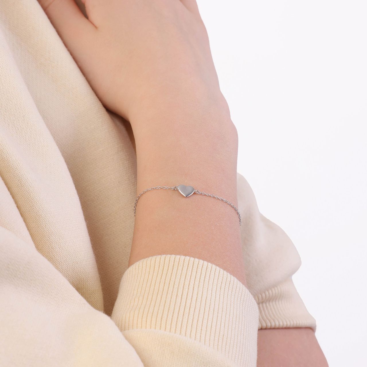 Silbernes Kinderarmband Herz