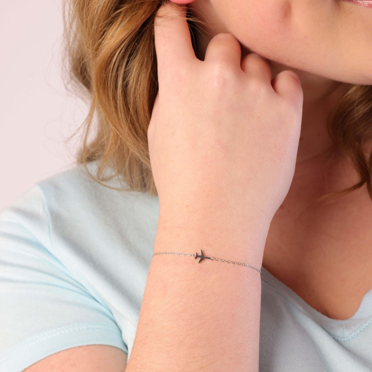 Zilveren armband vliegtuig