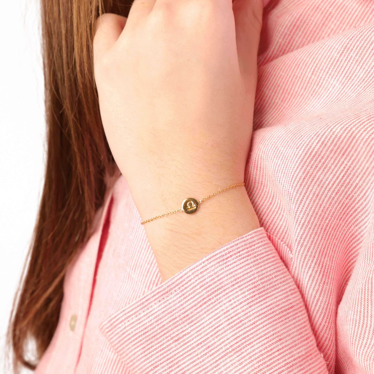 Silberarmband, vergoldet, Scheibe, Sternzeichen