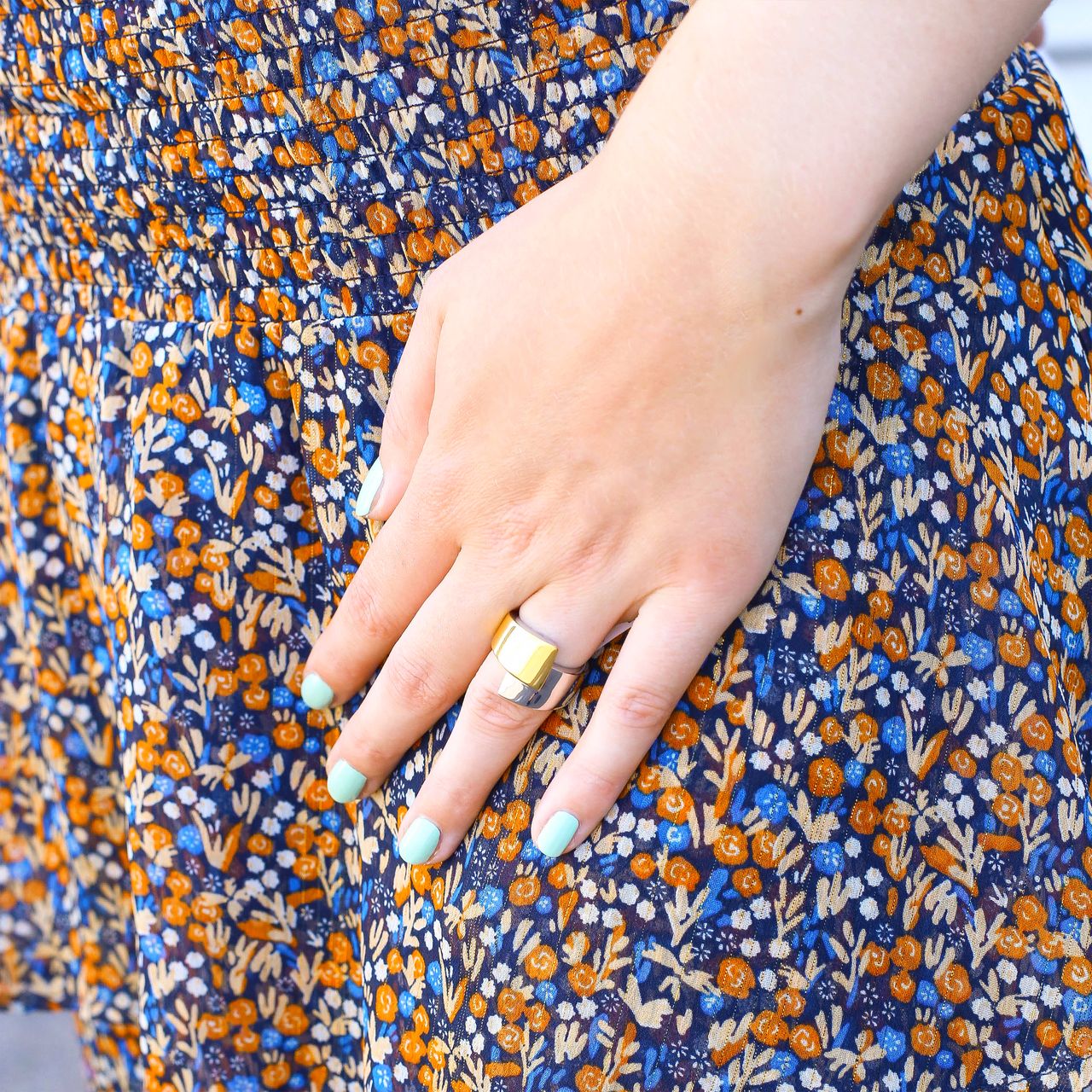 Gerecycleerd stainless steel ring stainless steel/goldplated