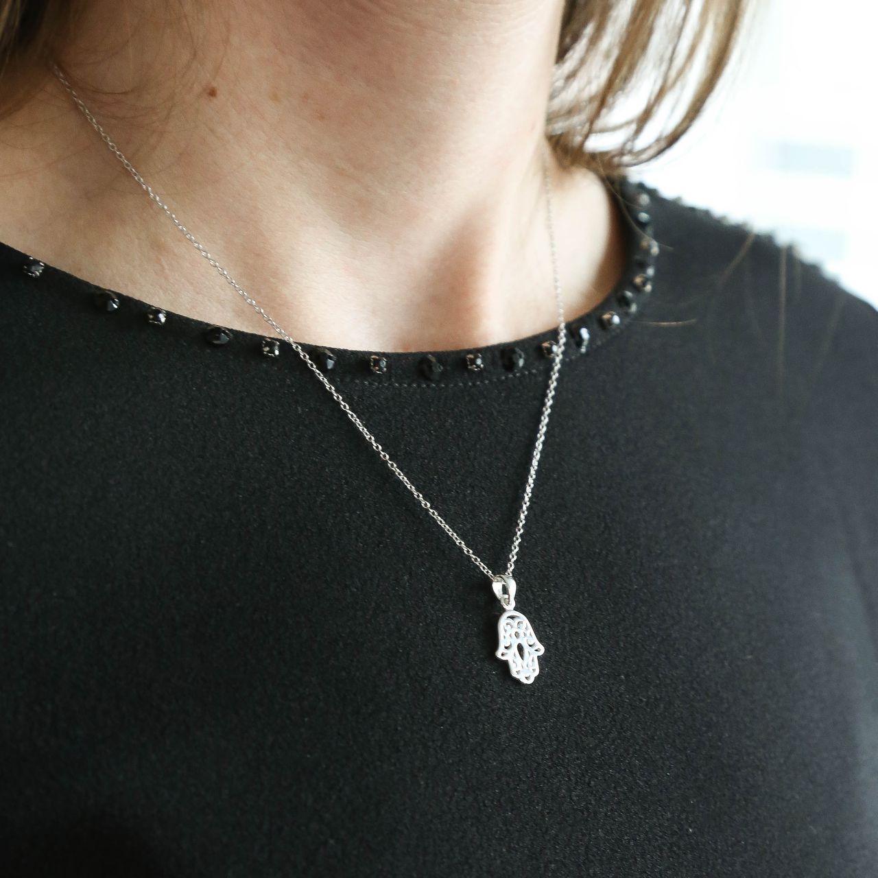 Zilveren hanger Hamsa