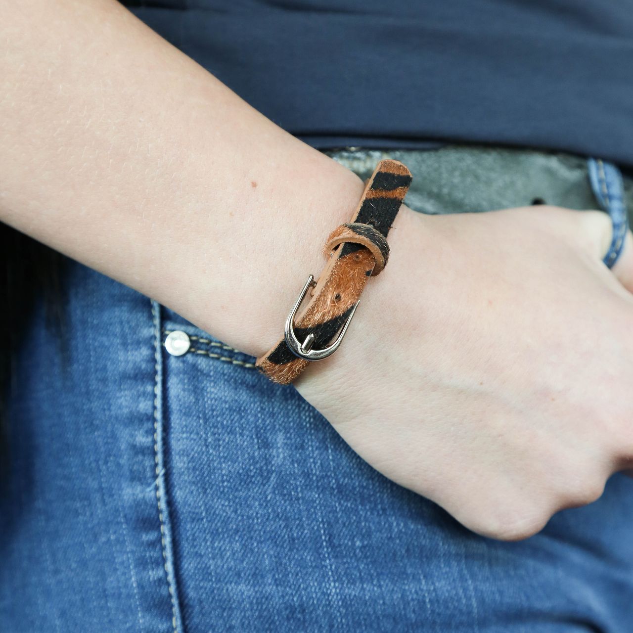 Bijoux armband dierenprint bruin