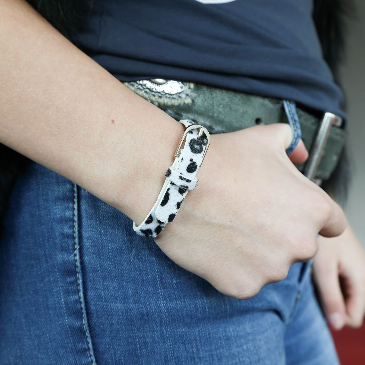 Byoux armband dierenprint wit