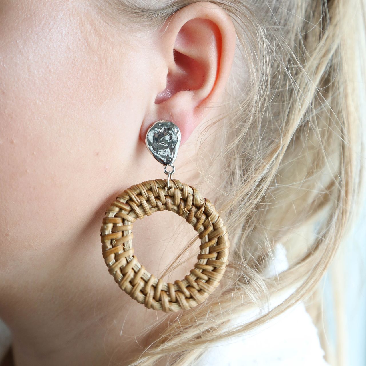 Bijoux zilverkleurige oorringhangers voor dames