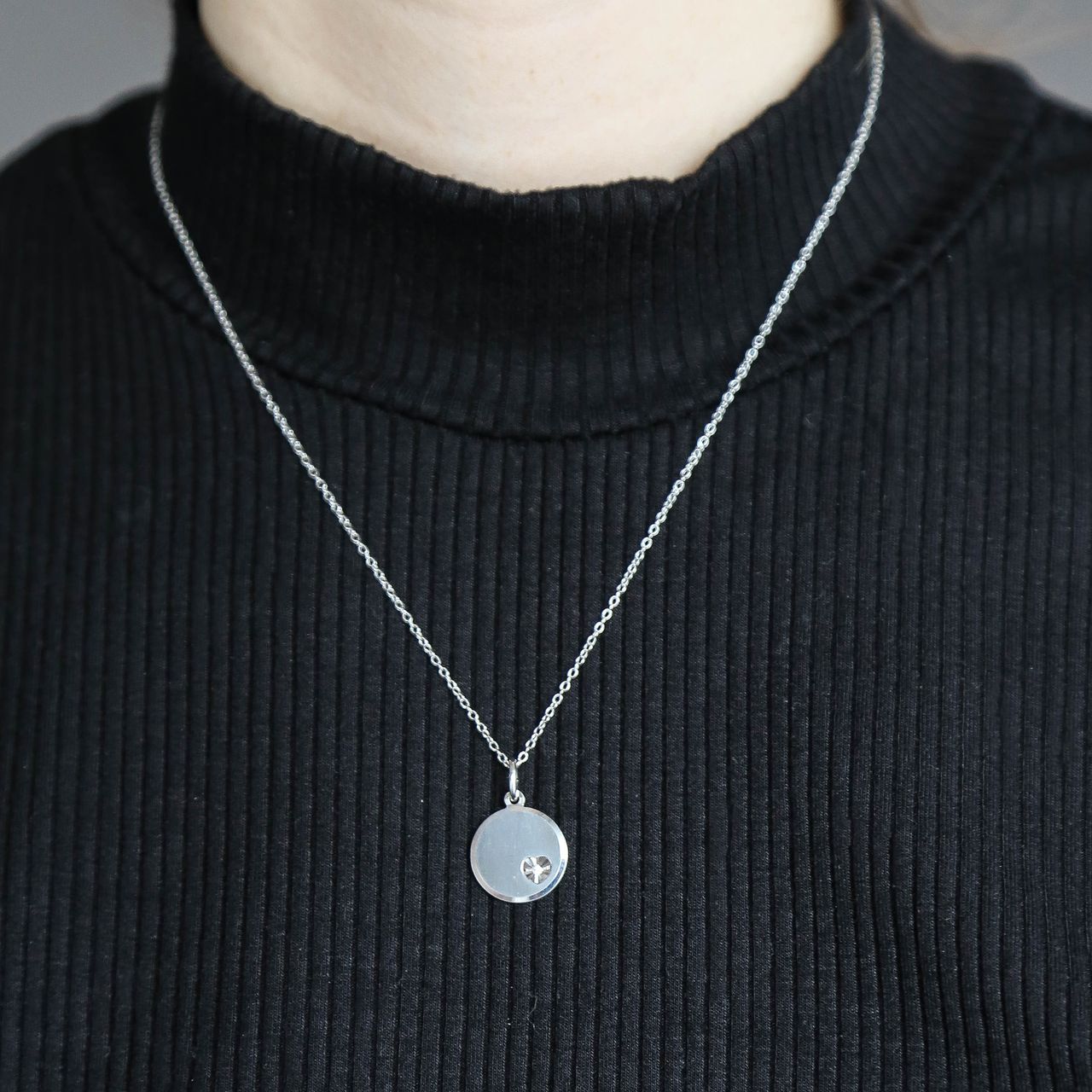 Zilveren hanger rond S met zirkonia
