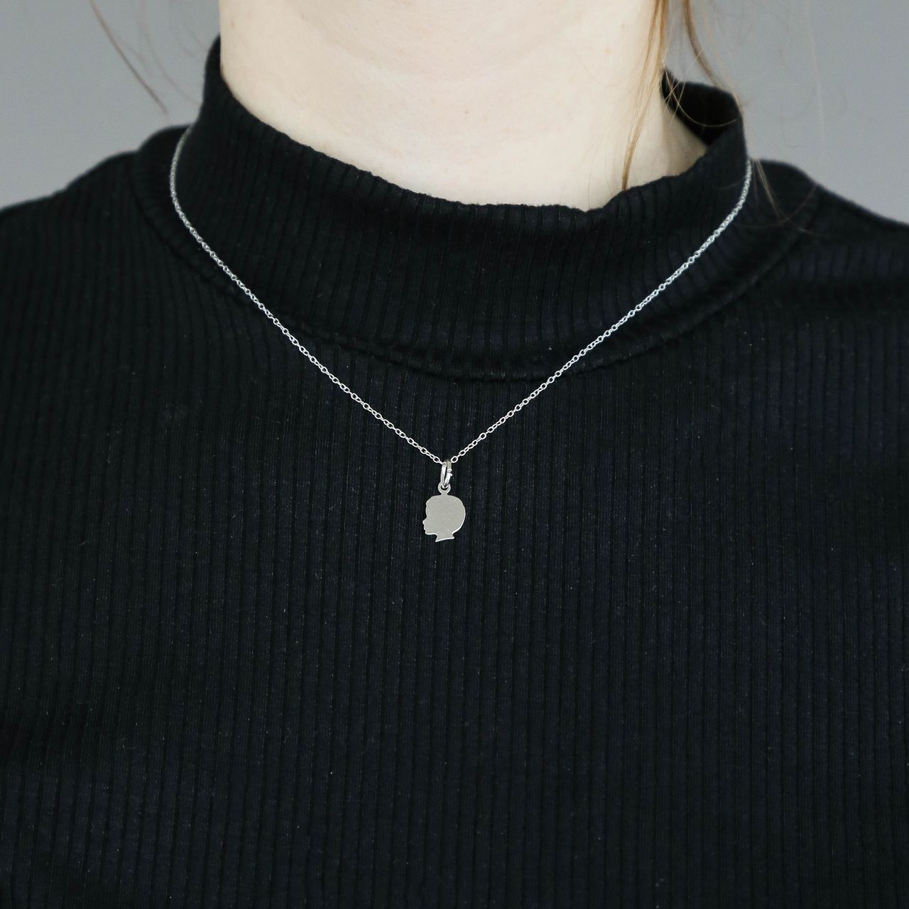 Anhänger, 925 Silber, Jungenkopf