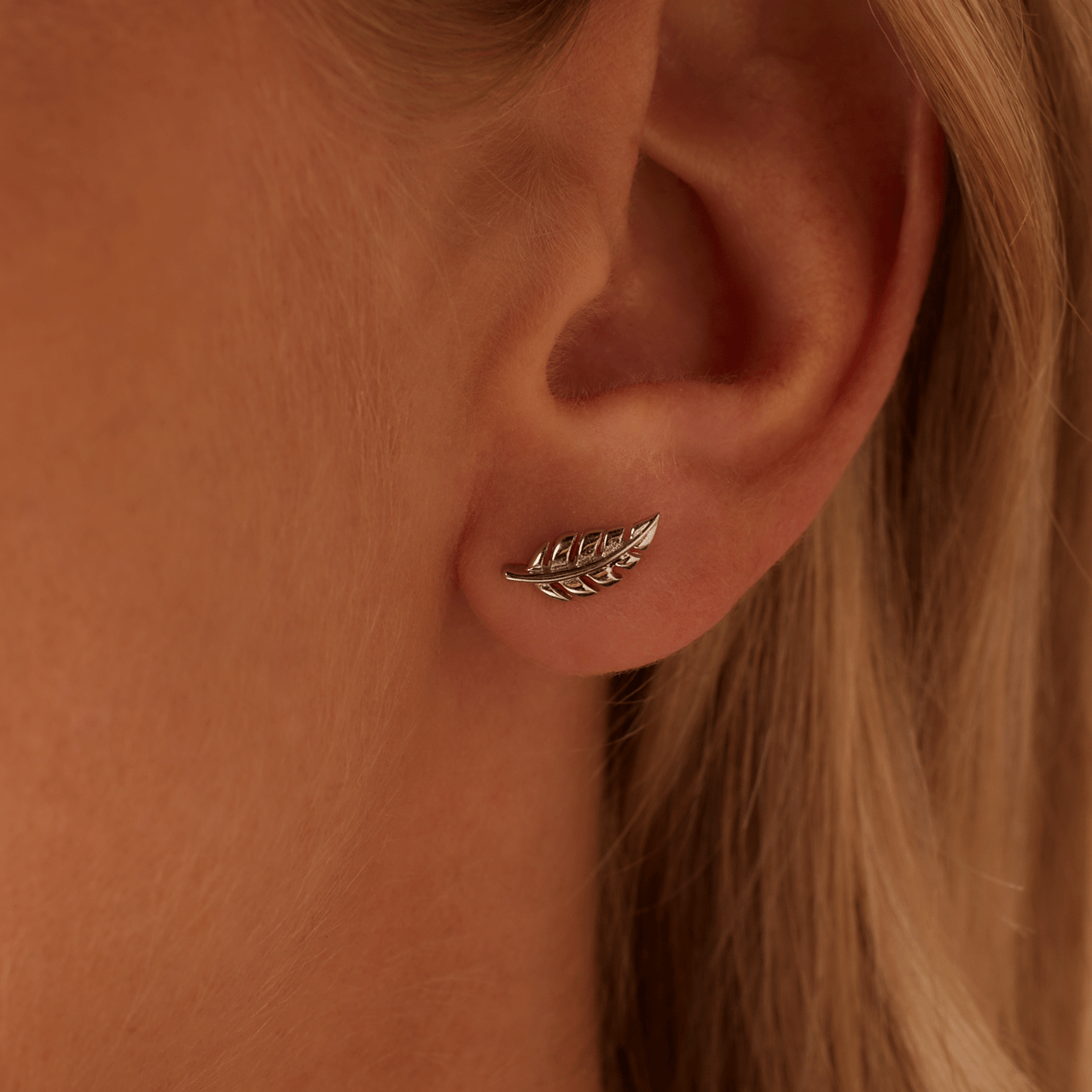 Silberohrringe, Feder