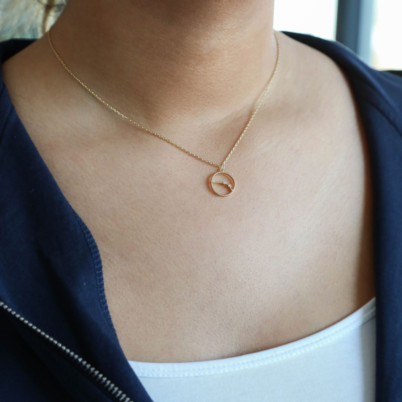 Goudkleurige byoux ketting sterrenbeeld ram