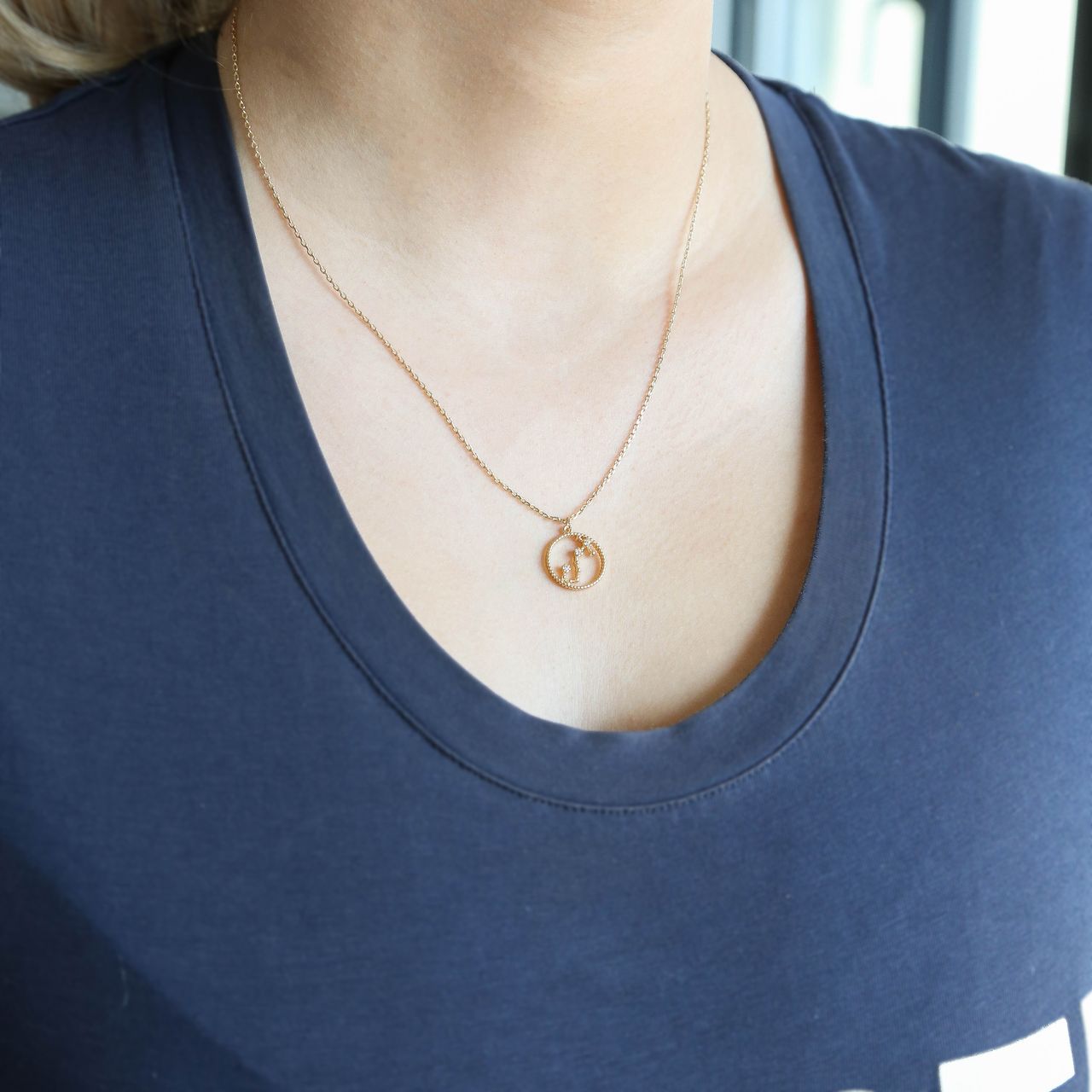 Bijoux goudkleurige ketting met hanger sterrenbeeld Schorpioen voor dames