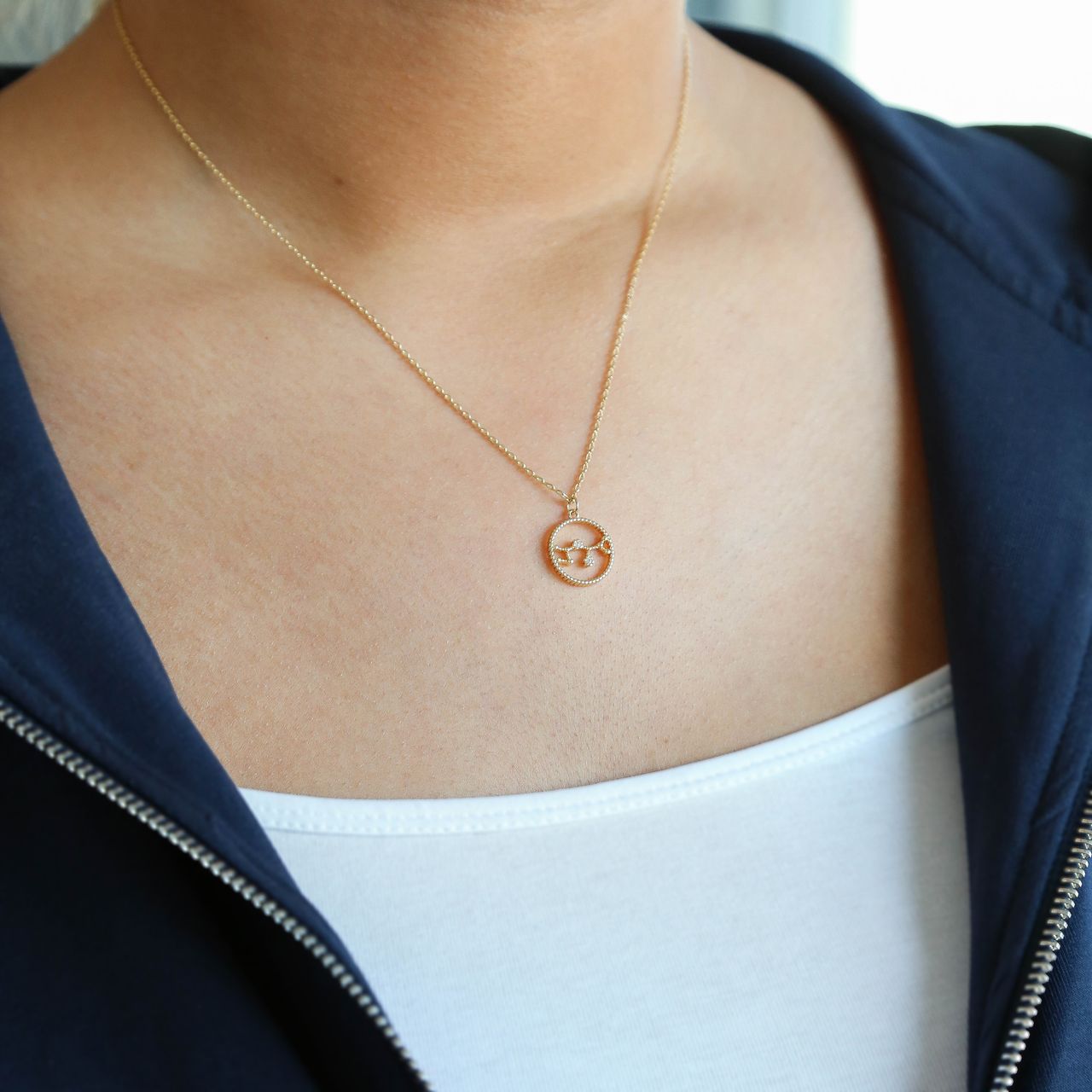 Bijoux goudkleurige ketting met hanger sterrenbeeld Waterman voor dames