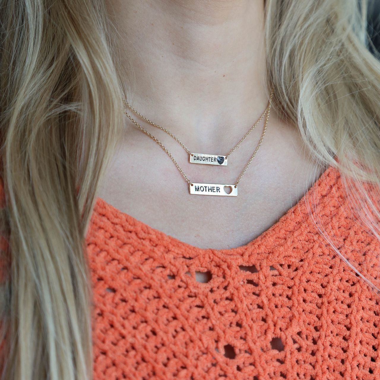 Goudkleurig byoux moeder dochter ketting
