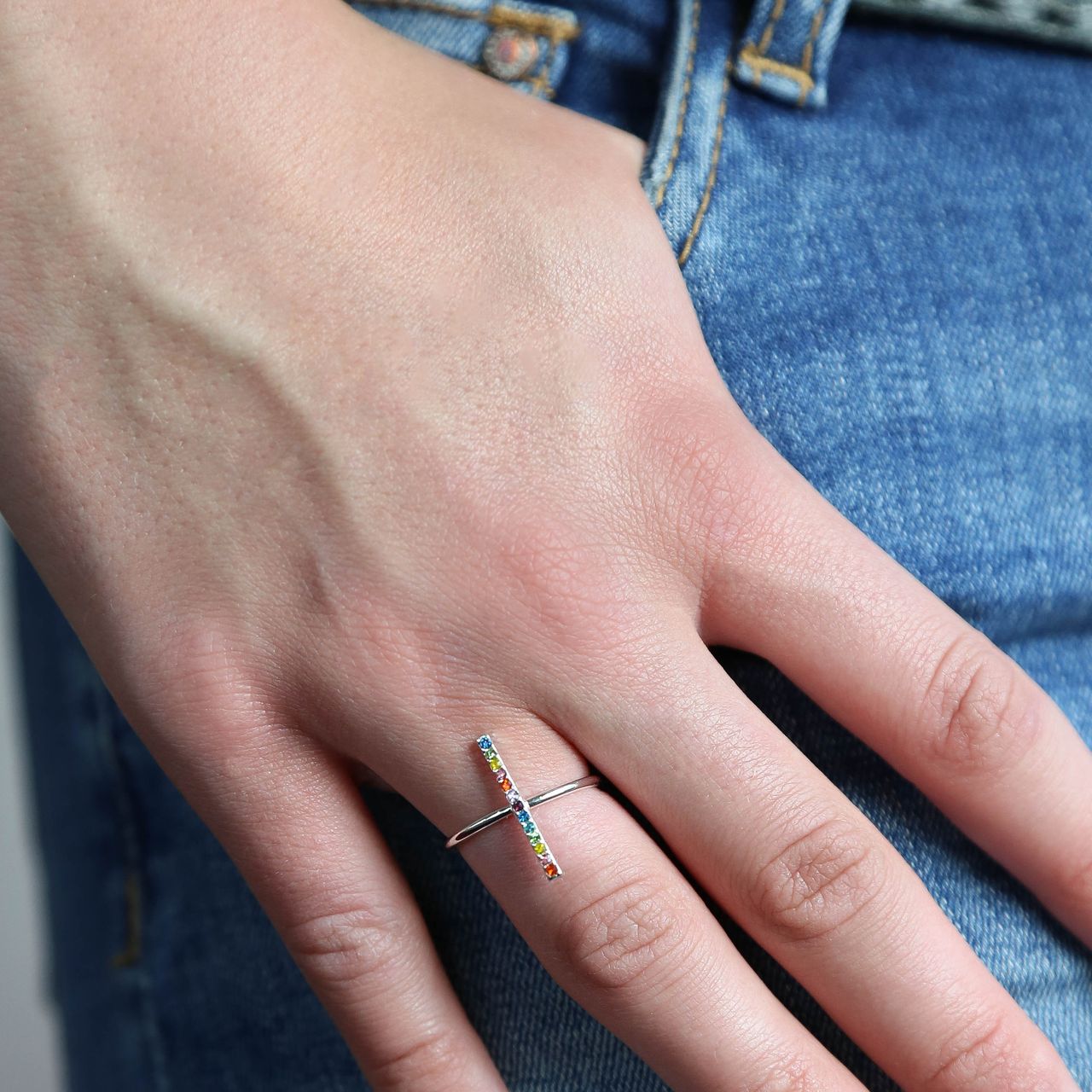 Bijoux zilverkleurige ring voor dames