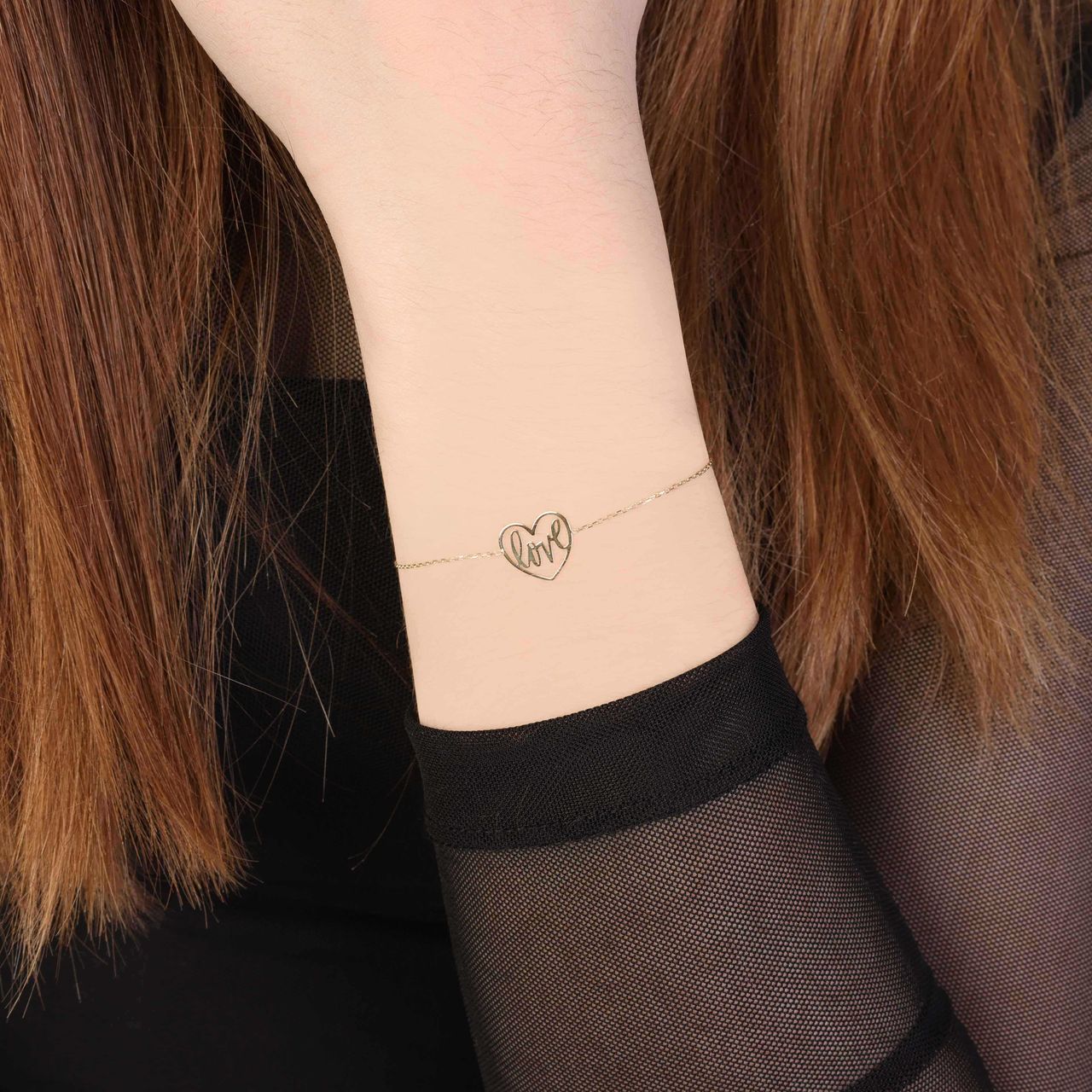 Armband mit Herz "Love", 375 Gold