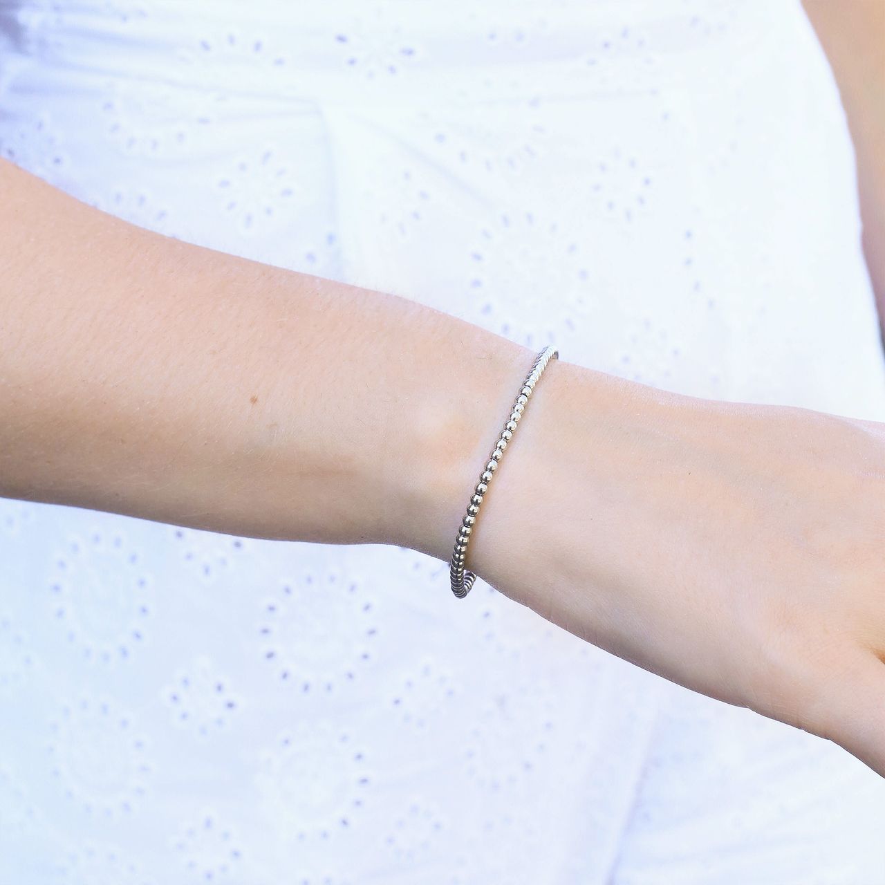 Gerecycleerd stainless steel armband bol