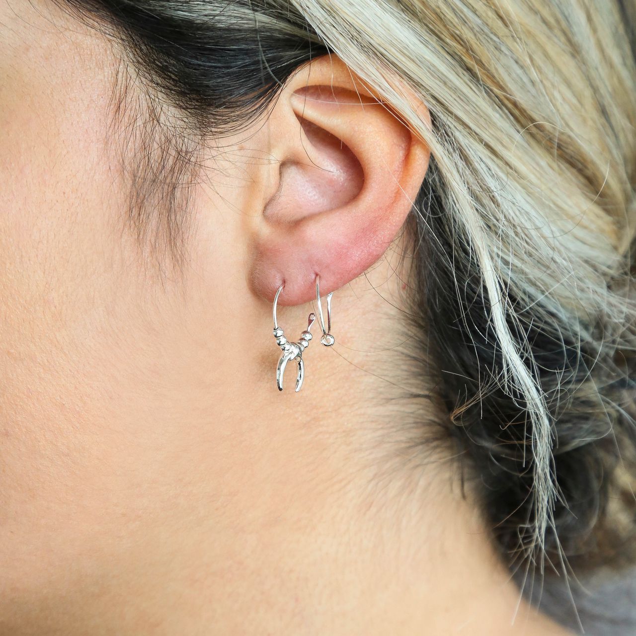 Bijoux zilverkleurige oorbellen set voor dames