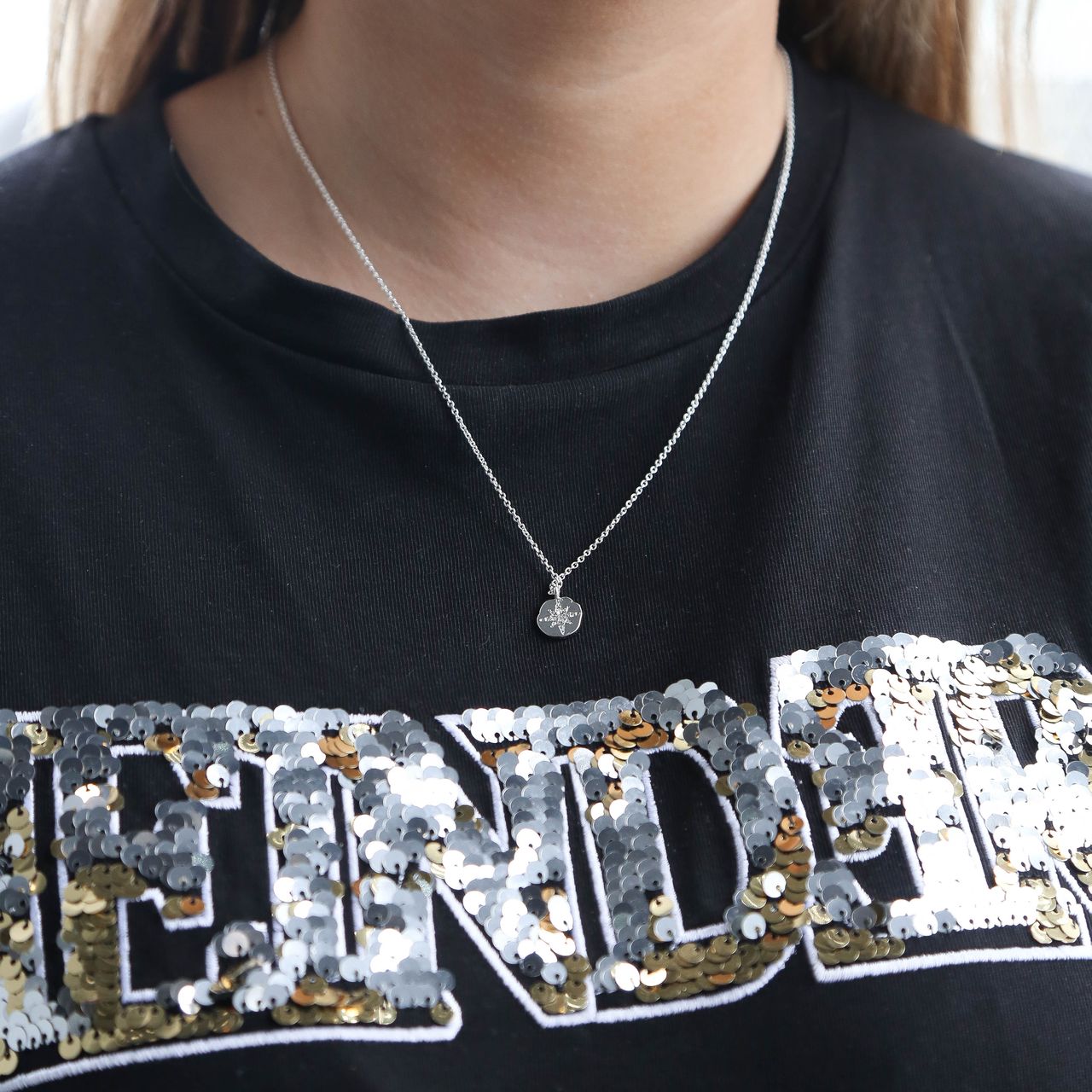 Bijoux zilverkleurige ketting met hanger ster voor dames