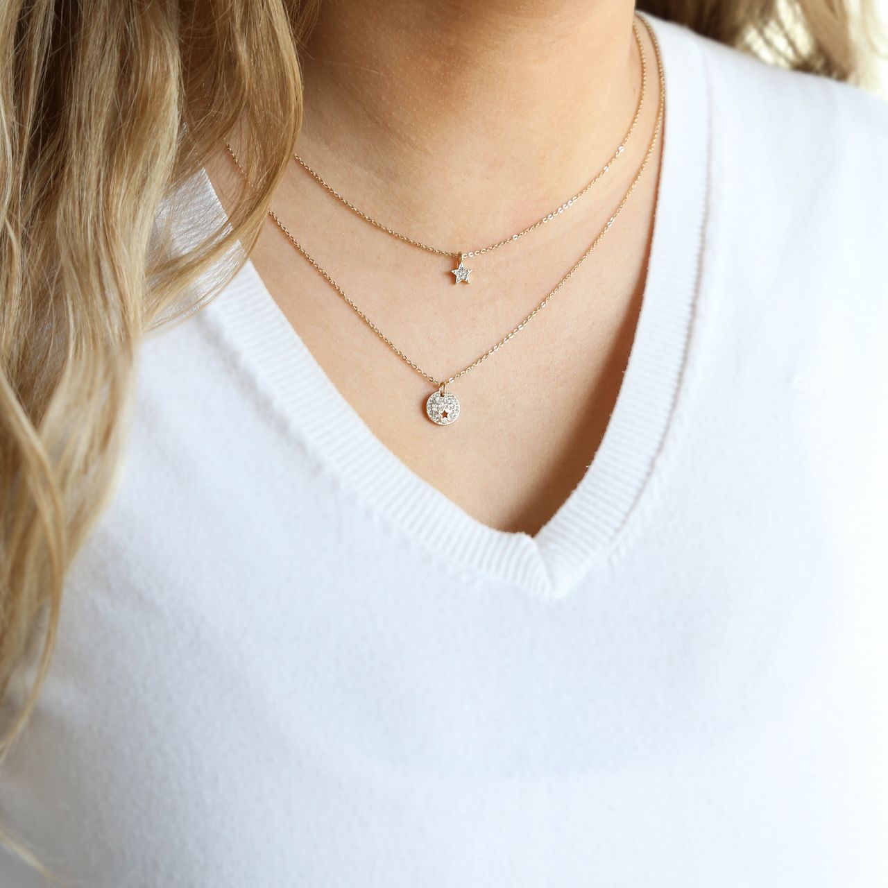 Goudkleurige byoux ketting met ster