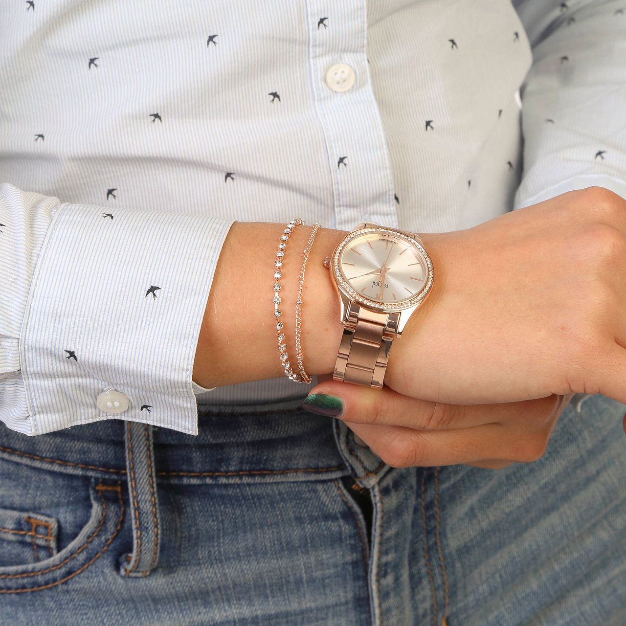 Regal horloge met armband in cadeaudoosje
