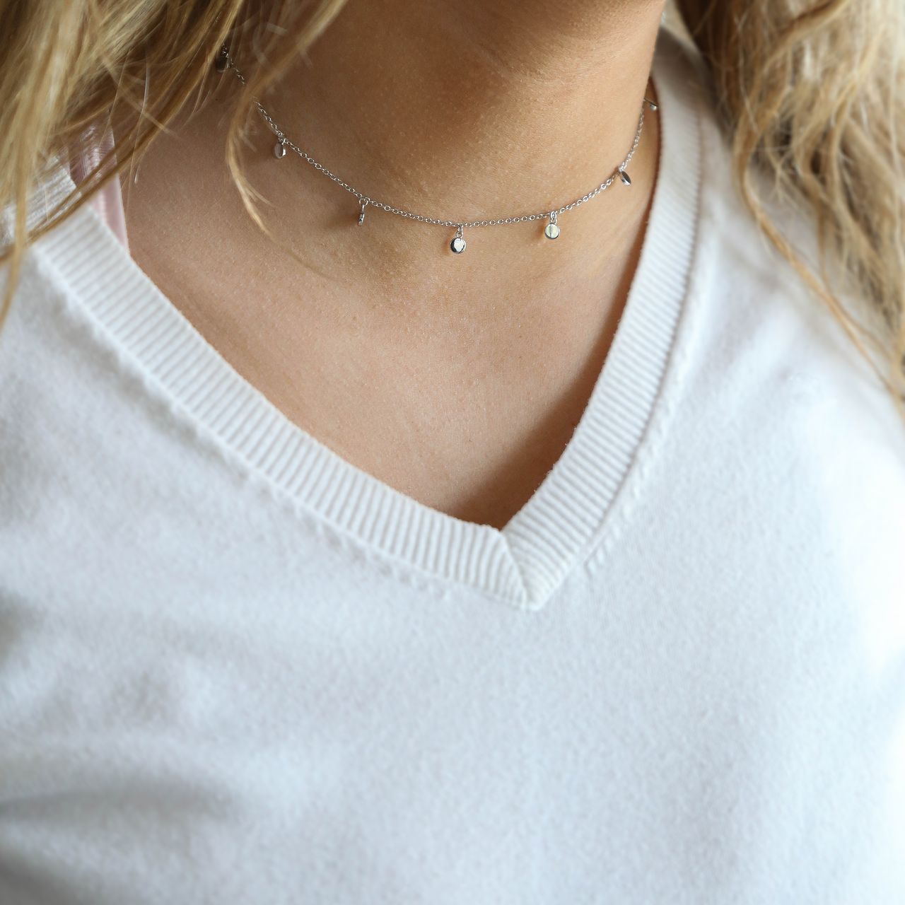 Zilveren ketting bedels disc