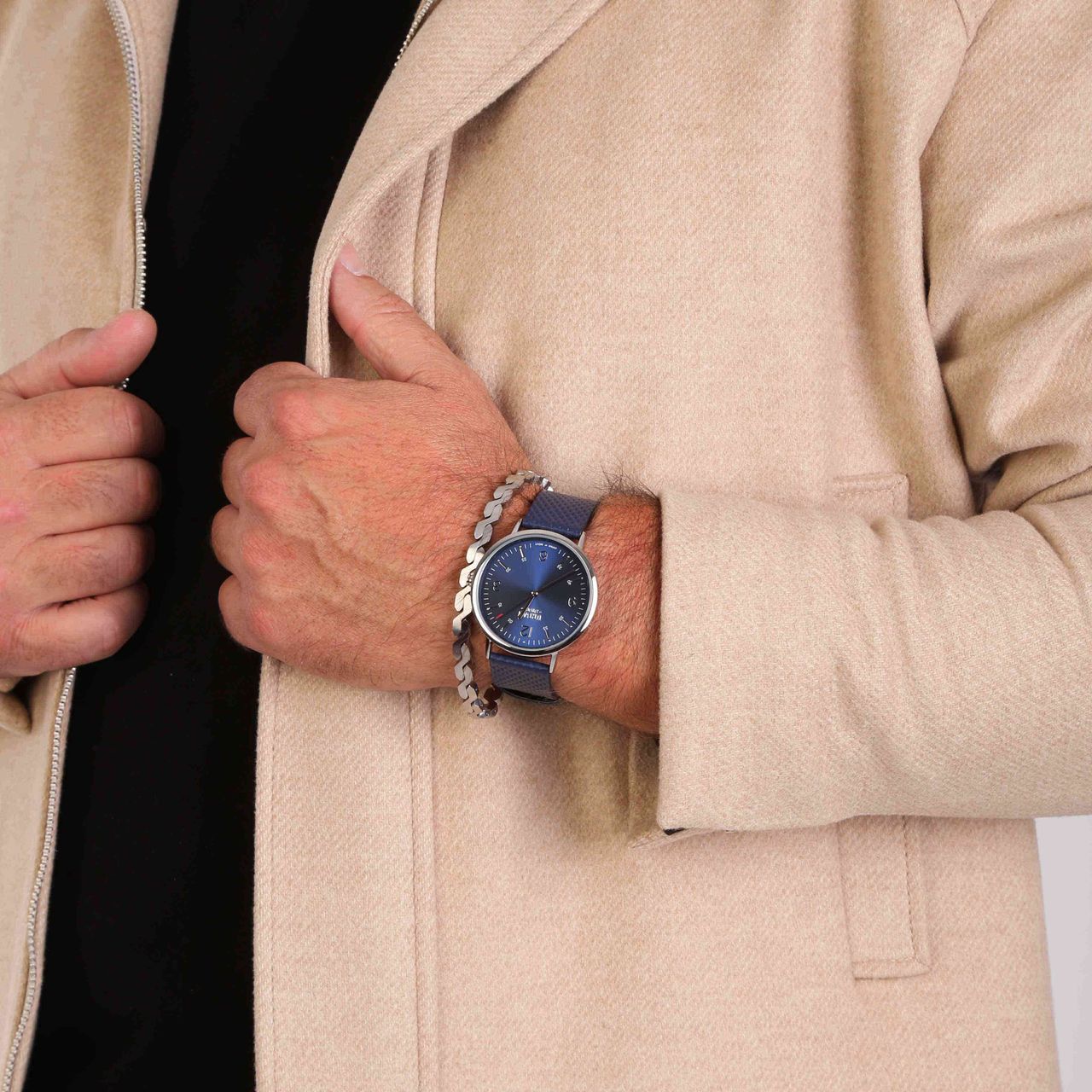 Gerecycled stalen set armband & horloge
