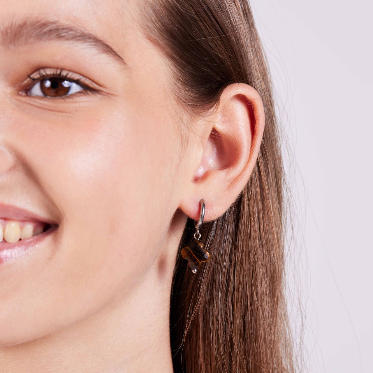 Zilverkleurige dubbele enkelband met bladeren