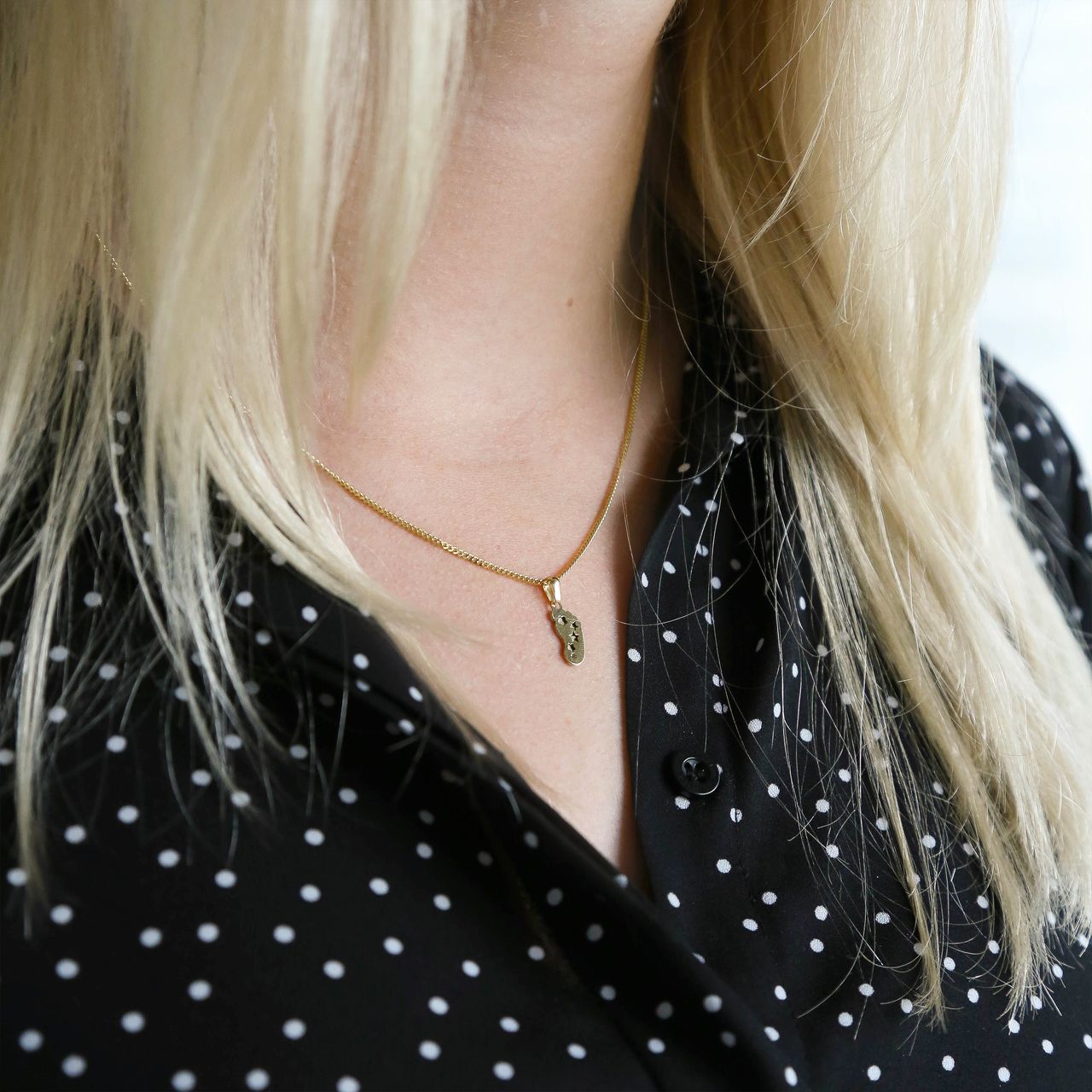 Anhänger, 585 Gelbgold, Fuß mit Zirkonia