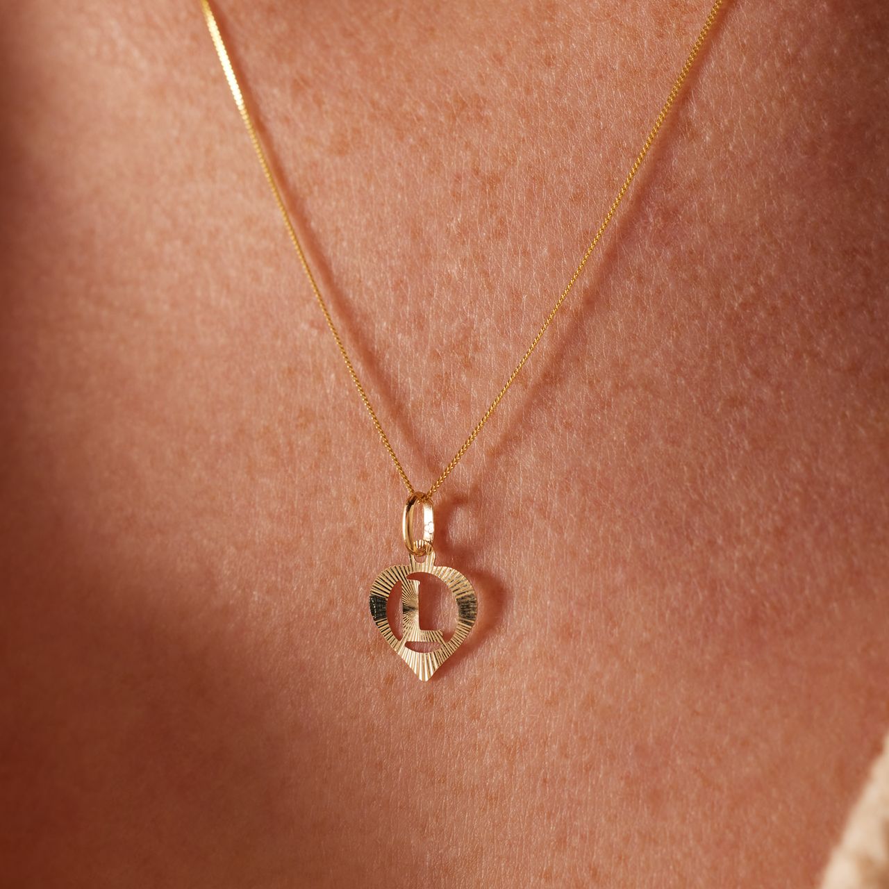9 Karaat alfabet hanger hart