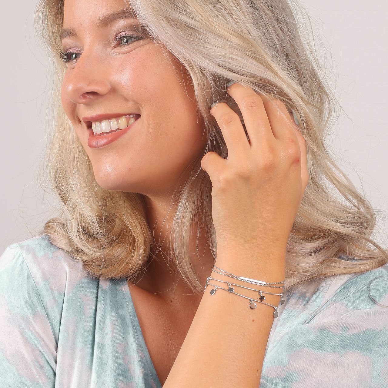 Zilveren armband discs