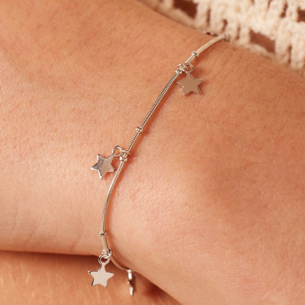 Zilveren armband galaxy sterren