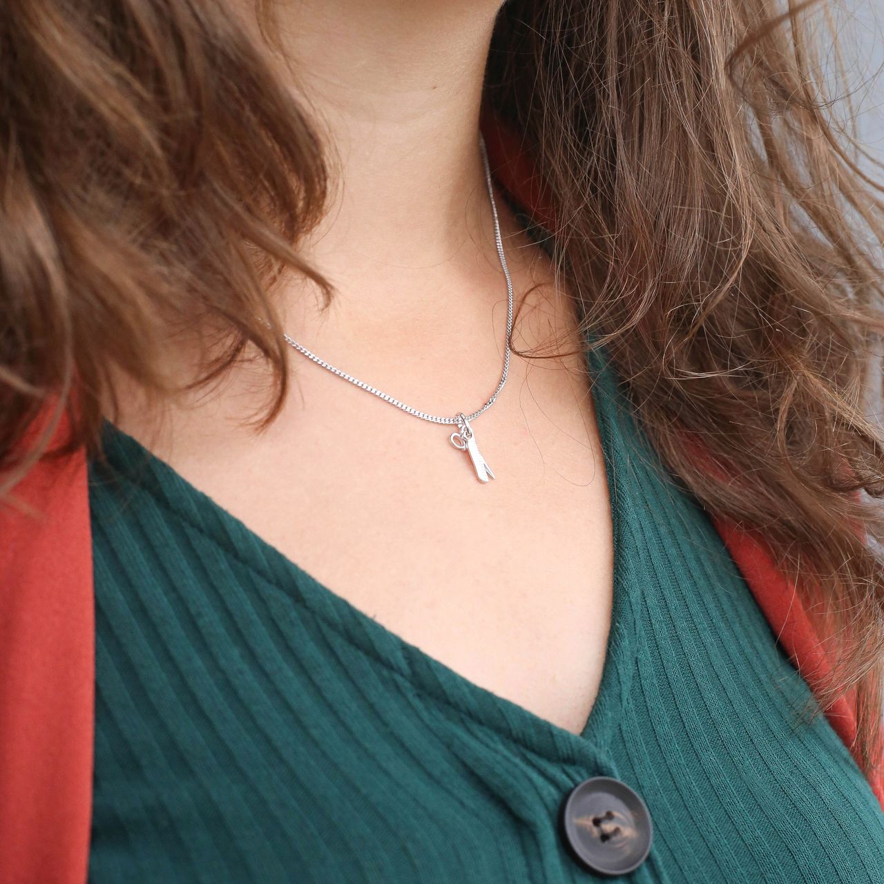 Anhänger, 925 Silber, Kamm & Schere