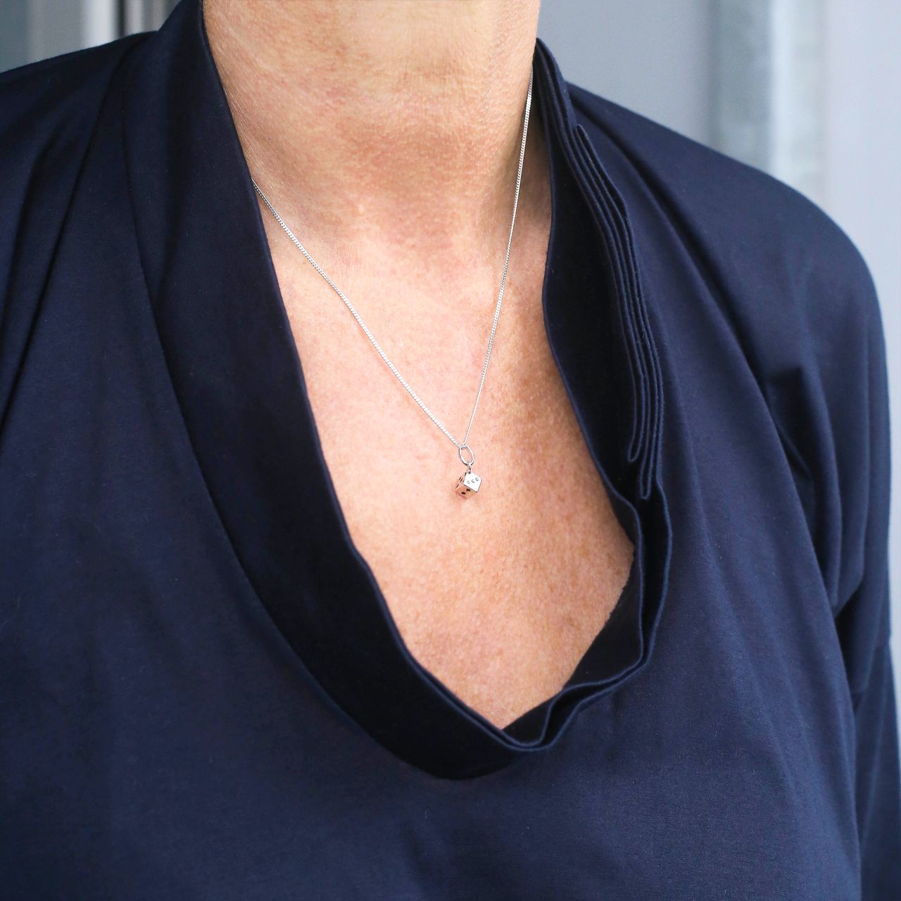 Anhänger, 925 Silber, Würfel