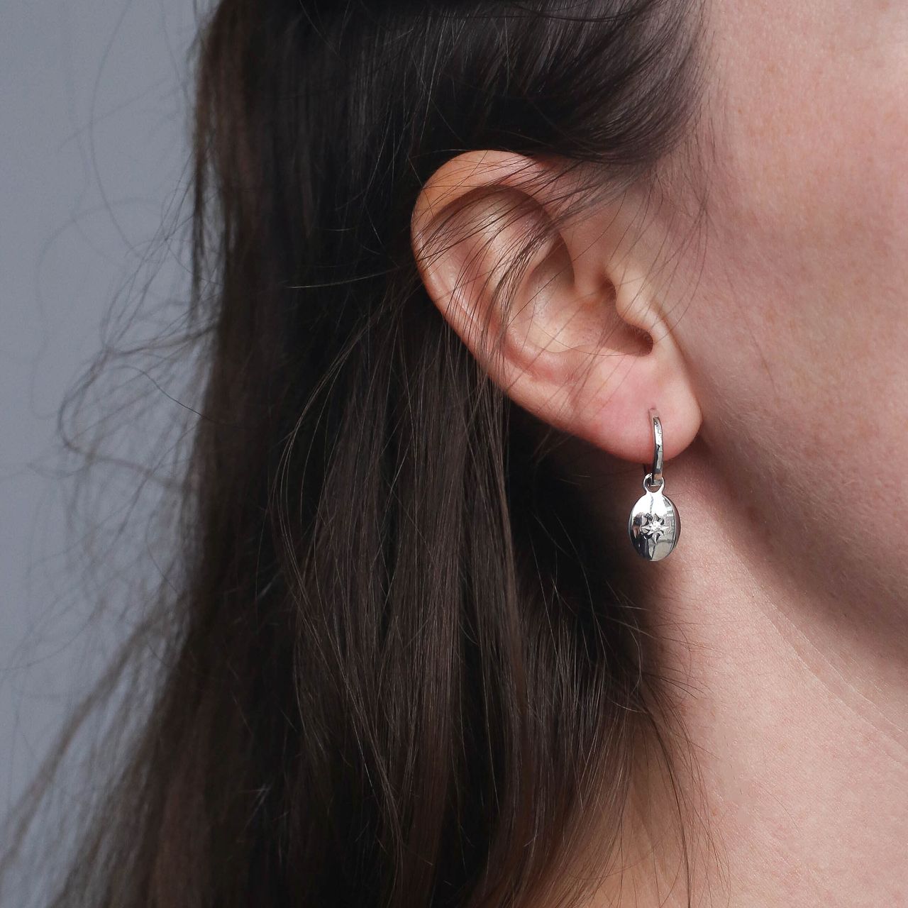Ohrringe, 925 Silber, oval, Zirkonia