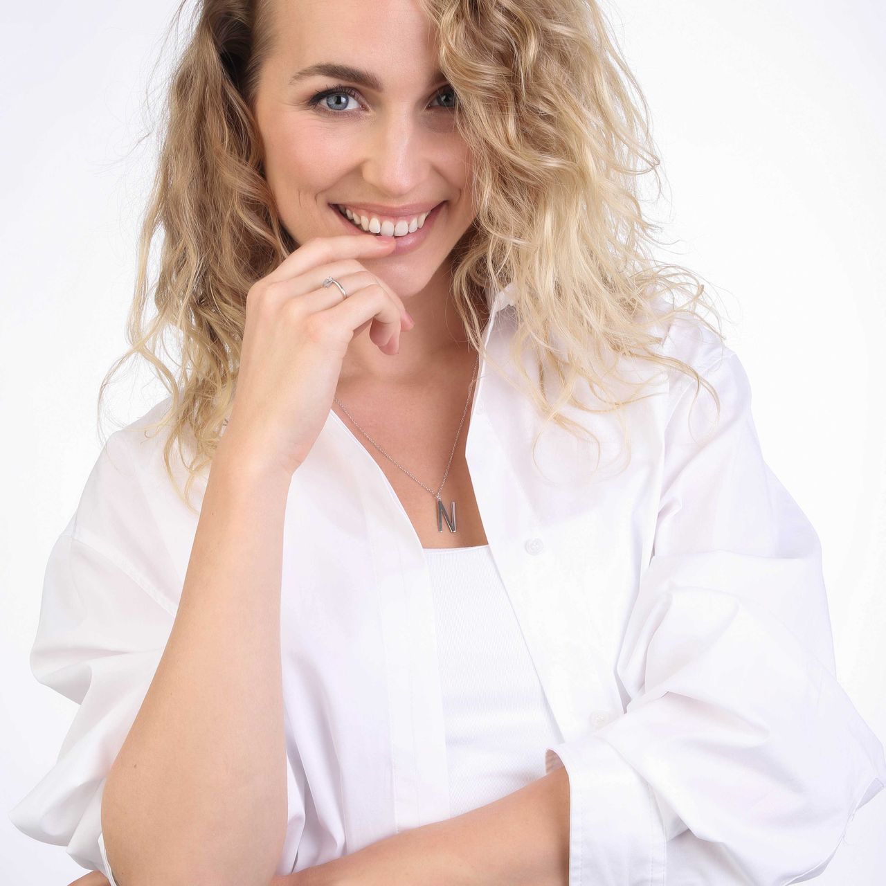 Zilveren ketting&hanger alfabet