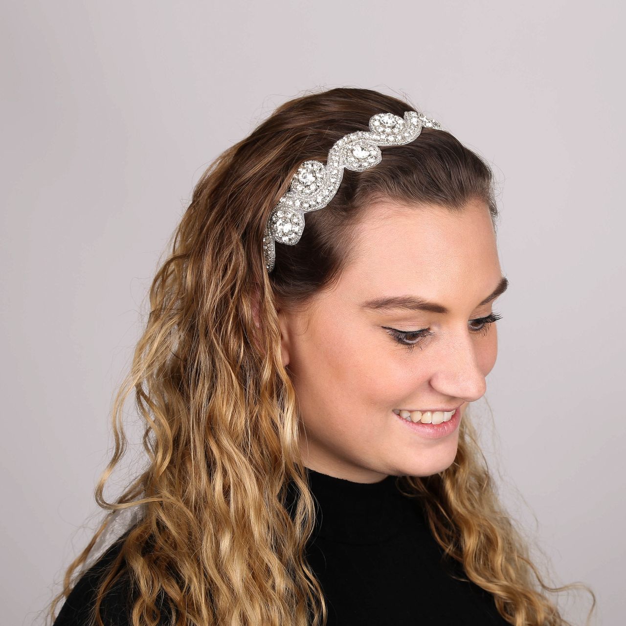Plated haarsieraad met steentjes voor dames