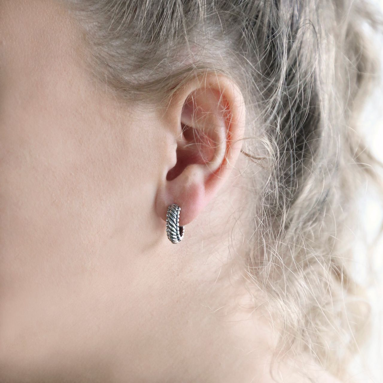 Ohrringe, 925 Silber, frz. Gourmetglied, 15 mm