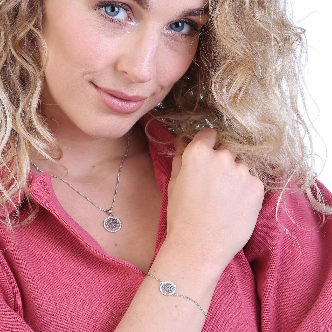 Silberarmband Lebensbaum mit Zirkonia