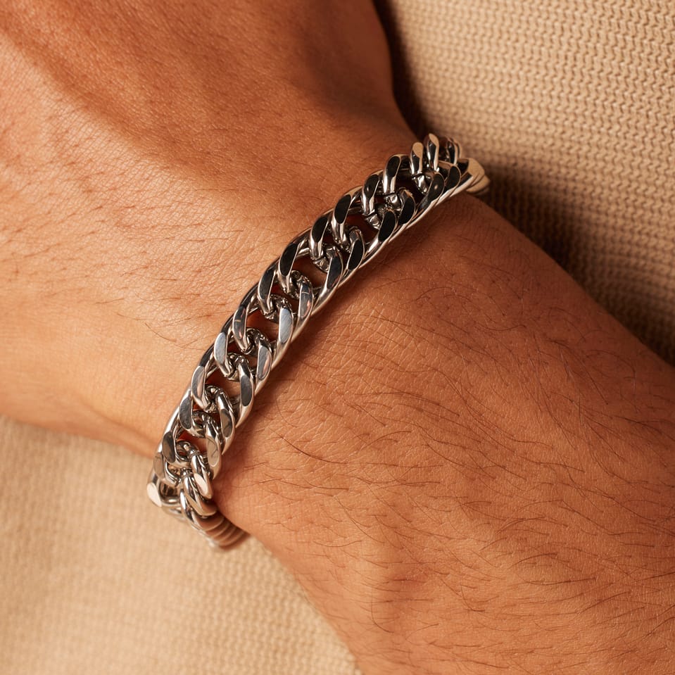 Stainless steel herenarmband gourmetschakel