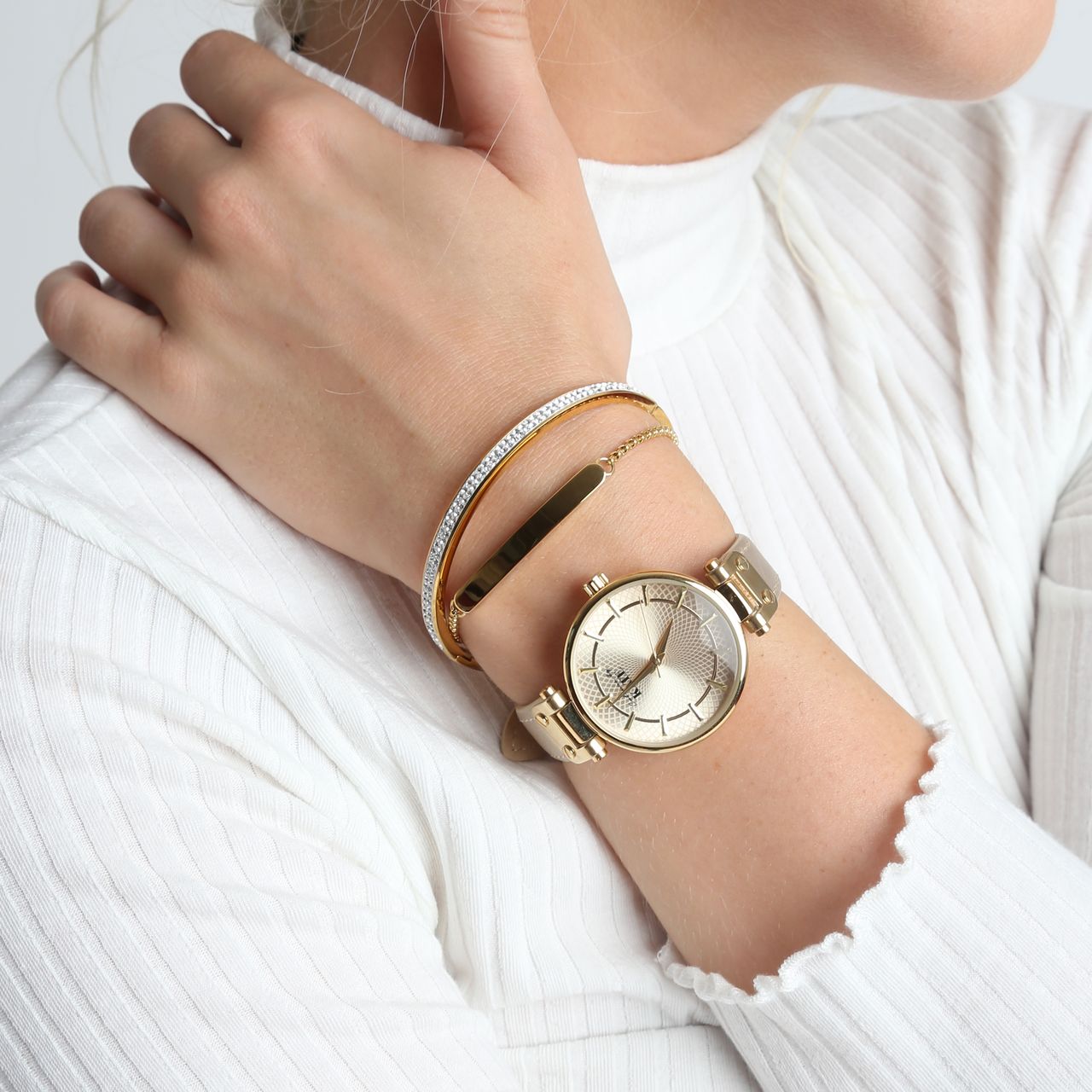 Gerecycleerd stainless steel set goldplated colours by kate met kristal