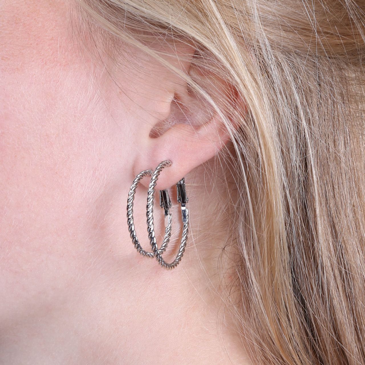 Bijoux zilverkleurige oorbellen set voor dames